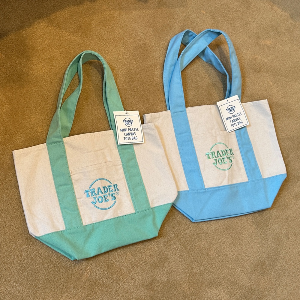 Trader Joe’s Patel Blue and Green Tote Bags ( 2 for $10)